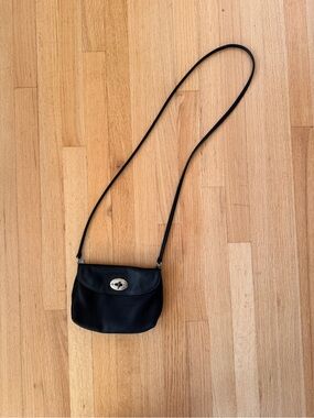 Fossil Black Pebbled Leather Crossbody with Turn-Lock